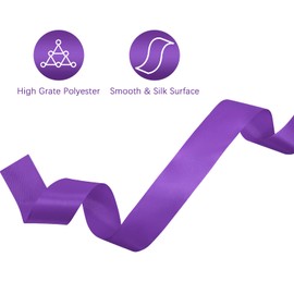 Lrybbon Purple Satin Ribbon 1-1/2 Inch x 50 Yards Solid Fabric Satin Ribbon for Gift Wrapping Craft Flower Bouquet Hair Bows Making Wedding Party Decoration Sewing Projects Christmas Day