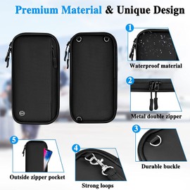 Family Passport Wallet RFID NFC Blocking, RUMANLE Travel Passport Holder Waterproof Large Capacity Passport Cover, Travel Document Organiser for Passports,Cards,Flight Tickets - Black