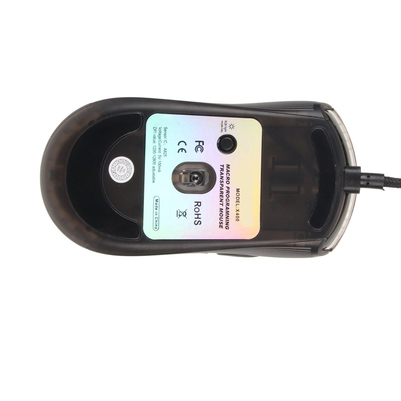 Wired Mouse Transparent Shell RGB Backlit Adjustable DPI Programmable Keys