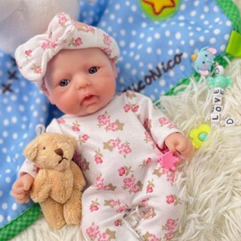 Mire & Mire Reborn Baby Dolls 7 Inch Girl Mini Silicone Baby Realistic Baby Dolls Silicone Full Body