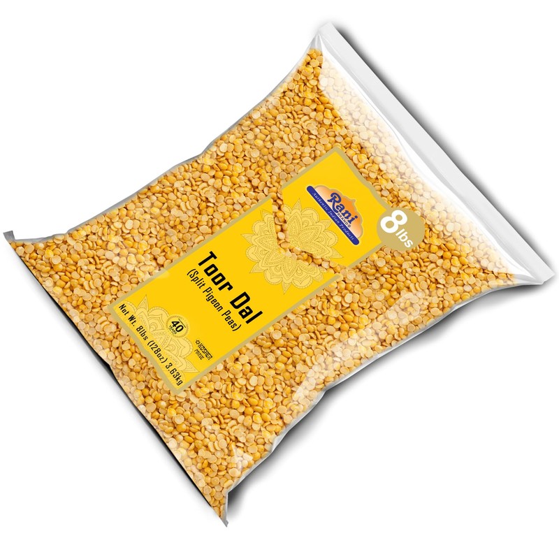 Rani Toor Dal (Split Pigeon Peas) 128oz (8lbs) 3.63kg Bulk