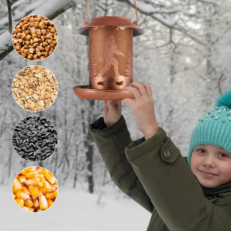 Tepaken Bird Feeder for Outdoors Hanging Metal Waterproof Wild Bird