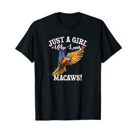 Tropical Rainforest Parrot Lover Girl Who Loves Blue Macaws T-Shirt