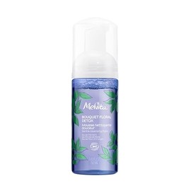 Melvita Gentle and Detoxifying Facial Cleansing Foam - Enriched with Green Tea and Orange Blossom - Natural Balancing Skin - Practical Format 50ml - Flower Bouquet Range