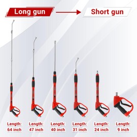 Tool Daily Pressure Washer Gun with Replacement Wand, 17 Inch Power Washer Extension Wand, 30° Curved Rod, 5 Nozzle Tips, 4000 PSI
