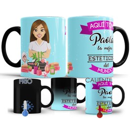 Taza La Mejor Esteticista Del Mundo Mágica De 11 Oz Personalizada Mod 524