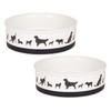 Bone Dry Ceramic Dog Food & Water Bowl Set, Removeable