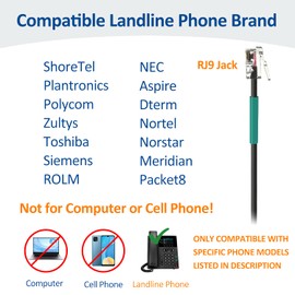 Wantek Corded Telephone Headset Mono w/Noise Canceling Mic + Quick Disconnect for ShoreTel Polycom Zultys NEC Dterm Nortel Norstar Meridian Siemens ROLM Packet8 Landline Deskphones(600QS2)