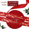 18.2m Merry Christmas Ribbon Roll for Gift Wrapping Grosgrain Wrapping