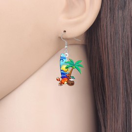 LONYOO Acrylic Cute Crab Earrings Sea Animal Dangle Ocean Summer Jewelry Gifts for Women (Colorful)