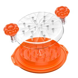 Meat Breaker Upper & Chicken Shredder Tool – Manual Meat Separator with Twist-Lid Action, Visible Top, Non-Slip Base – Shredded Chicken Tool, Meat Chopper, Mix and Chop Kitchen Utensil (Orange)