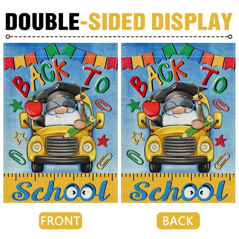 Dyrenson Back to School Bus Gnome 28 x 40 House
