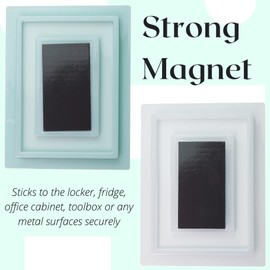 Mymazn 2 Pack Magnetic Locker Mirror for School Locker, Refrigerator, Office Cabinet, 6.3" x 4.8", Locker Accessories Rectangular Mirror (Soft Mint and White)