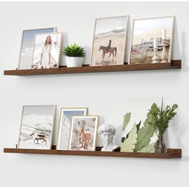 Picture Ledge Shelf, Floating Shelves, 48 Inches Long Large Nursery Book Shelves for Nursery Storage, Bookshelf Wall Mounted for Living Room Bedroom Decor Books Photo Frames