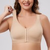 MELENECA Women's Front Closure Wirefree Post Surgery Plus Size Back