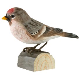 WILDLIFEGARDEN Wildlife Garden WG435 DecoBird Birch Siskin - Hand Carved Decorative Wooden Bird - Small European Birds