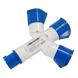 Neilsen CT1754-3 Way Outlet Adaptor Splitter 230V | IP44 Rated | 16A Current | 200-250V | 50-60Hz | Multi-Socket Electrical Connector | Ideal for Outdoor and Industrial Electrical Use