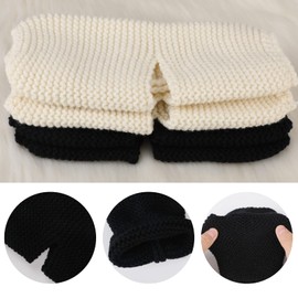 2 Pairs Knitted Yoga Leg Warmers for Women, Yoga Socks Toeless Training Ballet Dance Leg Warmers Warm Knit Crochet Short Leg Warmers Boot Cuffs Boot Topper Socks for Yoga Dancing Exercising Gym