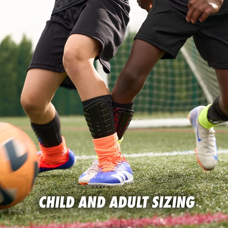 Football Sleeve Style Shin Pads/Guards - Flexible Comfort & Protection