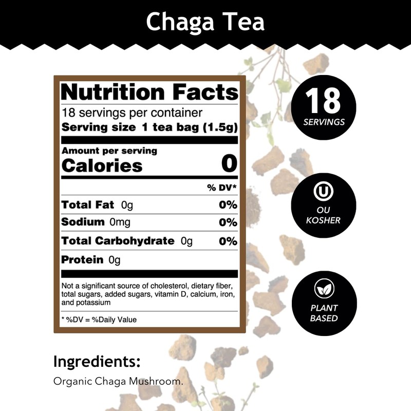 Buddha Teas - Chaga Tea - Organic Herbal Tea -