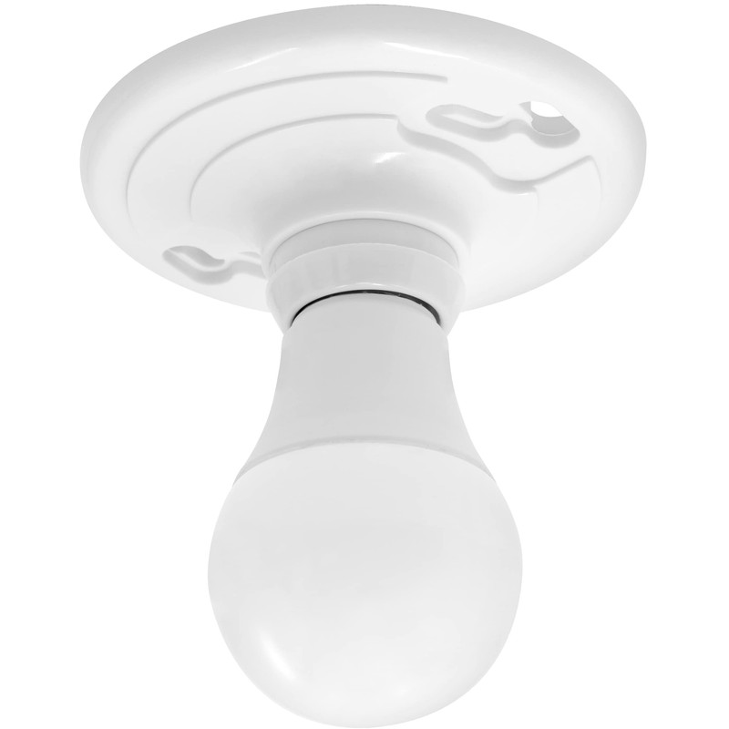Maxxima Keyless Plastic Lamp Holder - One-Piece Medium Base, E26