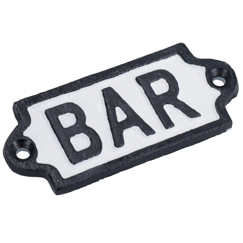 Bar Cast Iron Sign Plaque Door Wall House Gate Post