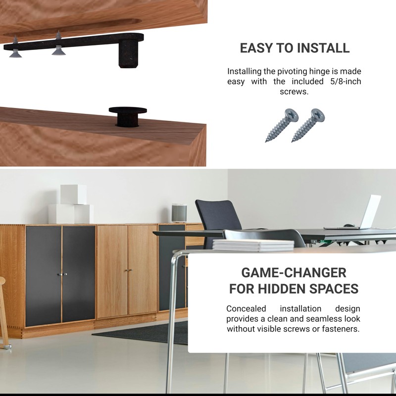 Rok Hardware Center Pivoting Hinge, Hidden Door Kit, Pivot Hinges