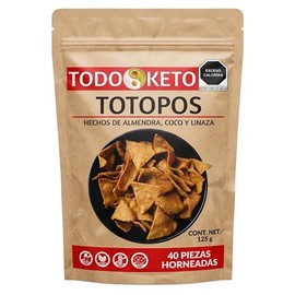 Totopos Keto Botana de Almendra 40 Piezas (Naturales) 125 gramos