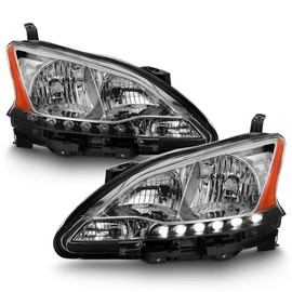 ACANII - For 2013 2014 2015 Nissan Sentra LED DRL Strip Headlights Headlamps Replacement Pair Driver + Passenger Side