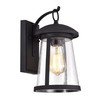 Chloe Lighting Freya Transitional 1 Light Textured Black Outdoor Wall