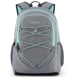TOURIT Cool Backpack Cool Bag 25 Litres Men's Thermal Backpack Women's Backpack Waterproof Lightweight for Picnics, Camping, Hiking, 28 Cans, grey, 25L