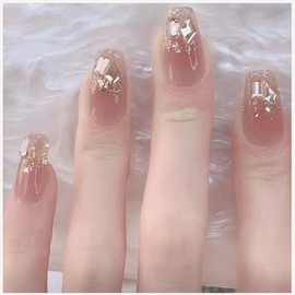 MISS MUMU Nail Tips, 24 Pieces, Nail Tips, Short, Spring, Summer, Simple, Cute, Fashionable, Popular, Nail Seal, Bride Nails, Glossy, False Nails, Coming-of-age Ceremonies, Weddings, School Entrance