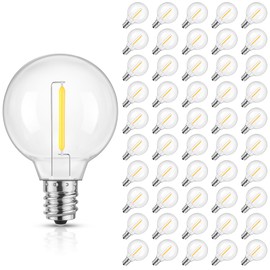 Mlambert G40 LED Replacement Light Bulbs for String Lights, Dimmable E12 Base Shatterproof Bulbs, 1W Equal to 5W, Neutral White 4000K, 50Pack, Not Solar