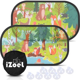iZoeL Car Sun Protection Children, Sun Protection Car Baby, Car Window Side Window Sun Protection Sun Visor with UV Protection (Black Elephant