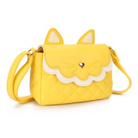 Gladdon Cat Shoulder Bag Crossbody Bag Cute Small Messenger Bag Adjustable Shoulder Strap Purse for Teenage Girls Women, yellow, messenger