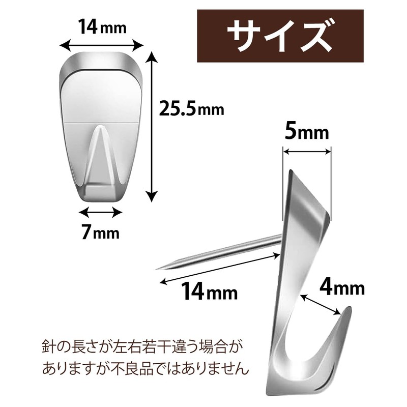 W Pin Strong Wall Hanging Hooks, 12 Pcs Metal Hooks,