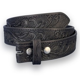 DANIEL'S ARTPLANET - Correa de piel occidental para cinturón de hebilla extraíble, correa de piel de grano completo, estilo vaquero occidental de 1.5 pulgadas, Negro -, 36