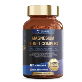 12-in-1 Magnesium Complex – 700mg, Glycinate, Citrate, Malate, Oxide, Taurate, Aspartate, Orotate, Vegan Capsules for Muscle, Heart & Relaxation Support