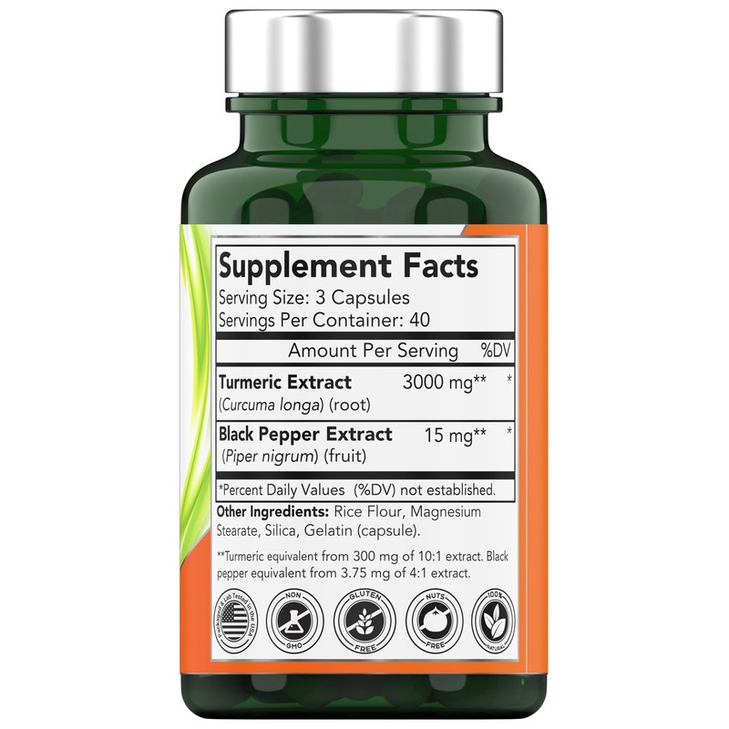 tnvitamins Boswellia Serrata & Turmeric Curcumin with Black Pepper