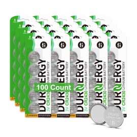 DURNERGY CR2430 3V Lithium Battery 100 Pack, Key Fob Battery CR2430 Lithium Coin Cell, CR2430 Watch Battery