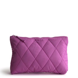 Vera Bradley Women's Nylon Large Pouch Makeup Bag, Iris Orchid, One Size