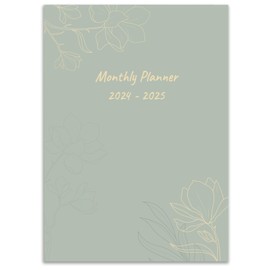 Simplified 2024-2025 Monthly Planner and Calendar Book. Runs From Oct 2024 - Dec 2025, Monthly Planner 2024-2025 Easy to Organize Your Daily Life, 7" x 10", Green