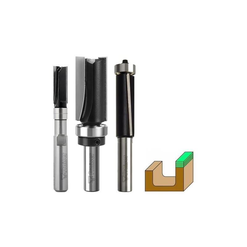 Fraiser Set of 3 Copy Router Bits and Flush Cutters