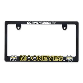 Chopper New Standard Compliant 3D Mooneyes Logo License Frame, Mooneyes American Goods, Black Plastic