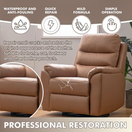 Miioto Leather Repair Kit, Leather Glue Repair Genuine Leather, Faux Leather Repair, Leather Repair for Scratches, Holes, Fading on Sofas, Car Seats, Jackets, Belts and More - 7 Colours