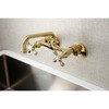Kingston Brass KS213PB Victorian Two Handle Wall Mount Kitchen Faucet,