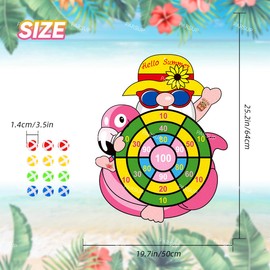 Hawaii Dart Board Set, Tropical Party Supplies, Hello Summer Dart Shooting Indoor Outdoor Hawaiian Party Dart with 12 Stick Balls, Hook