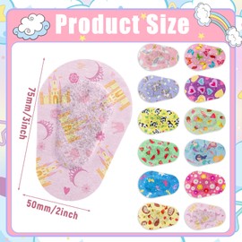 Panitay 36 Pieces Kids Girls Eye Patches Toddler Adhesive Eye Patch Bulk Cotton Eye Patch Fabric Breathable with Lazy Eye for Pediatric Amblyopia,12 Styles Regular Size