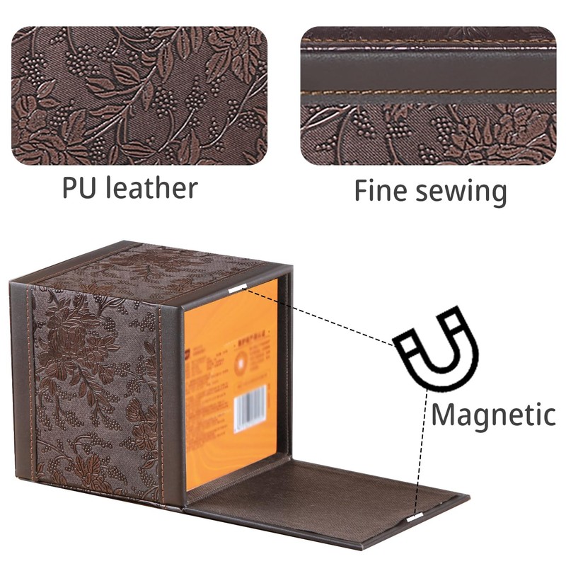 Leather Tissue Box Cover Square,Upgrade 99% Compatible Large Size,Cube Tissue