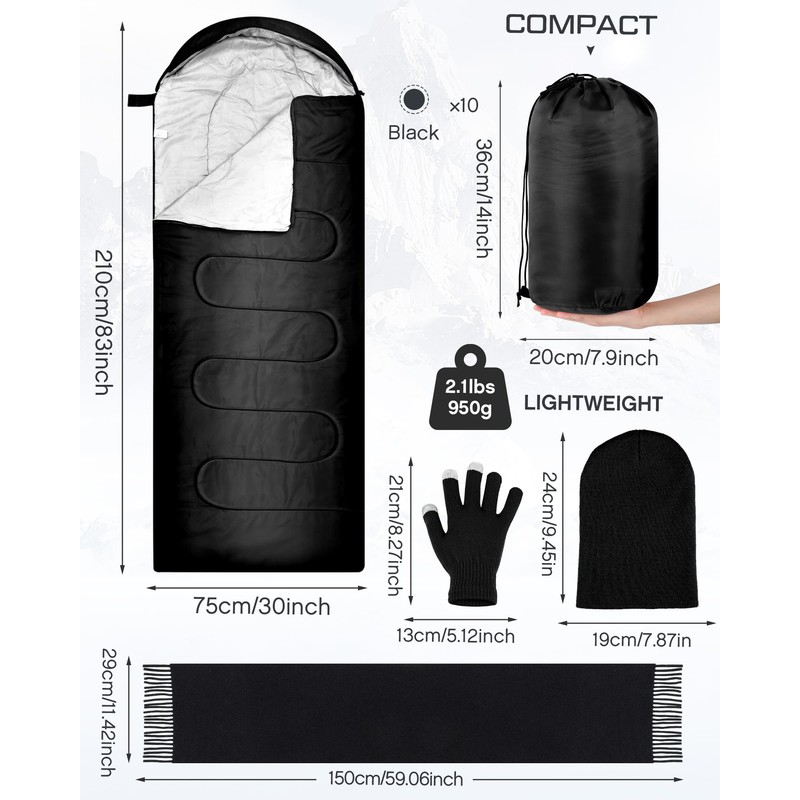 Tranqun 40 Pcs Sleeping Bags for Adult Bulk with Winter